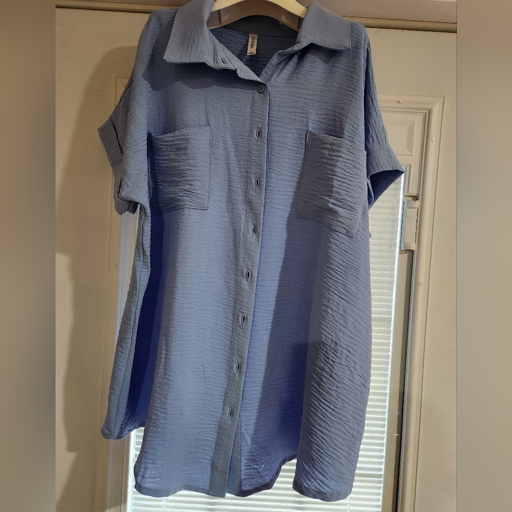 Zenana Outfitters Sky Blue Shirt